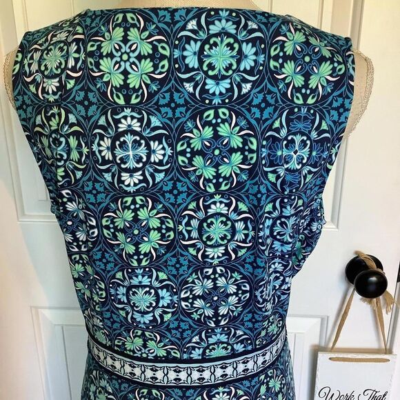 Elegant Floral Print Sleeveless Dress - Picture 5 of 7